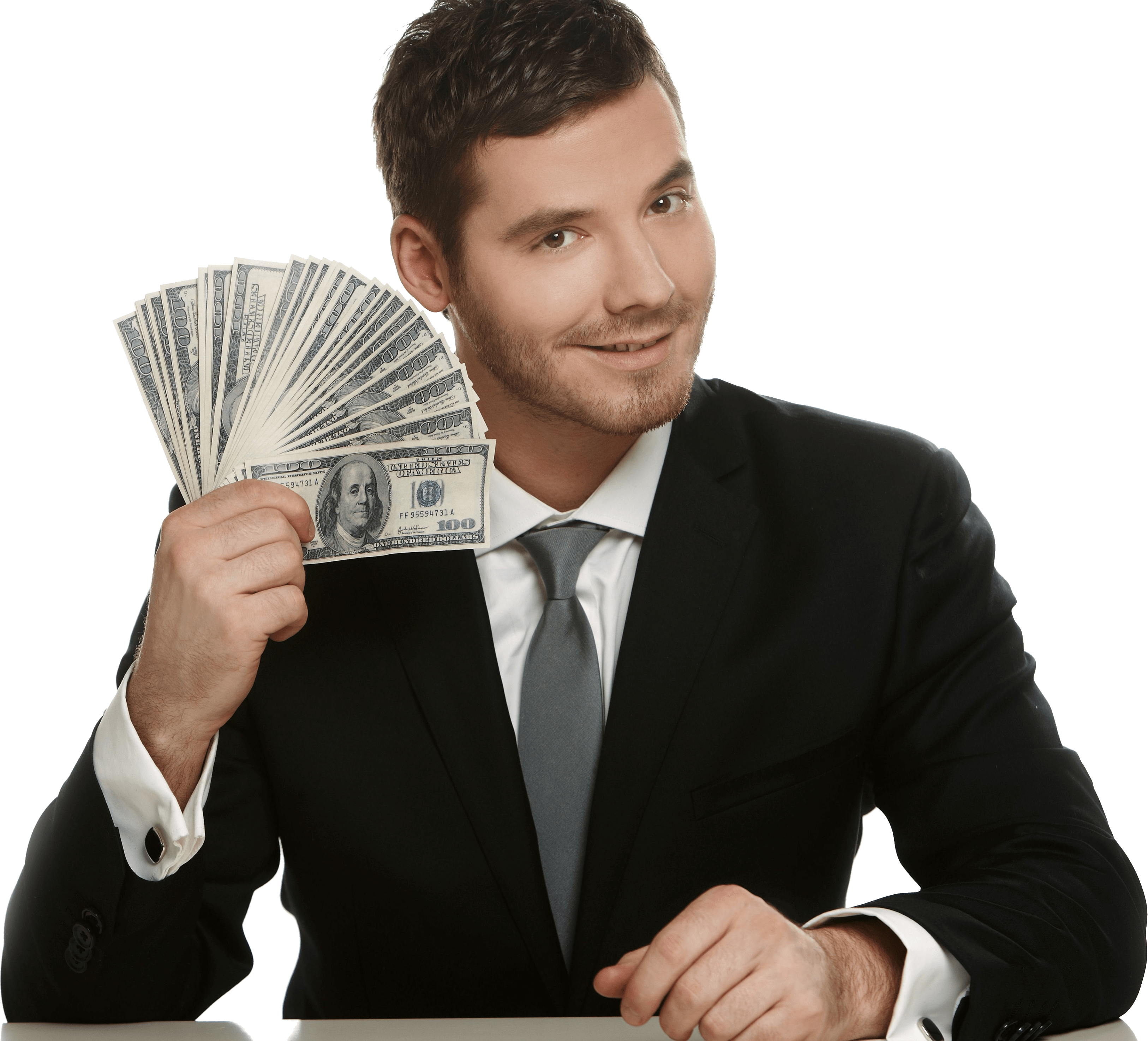 Confident Businessman Holding Money