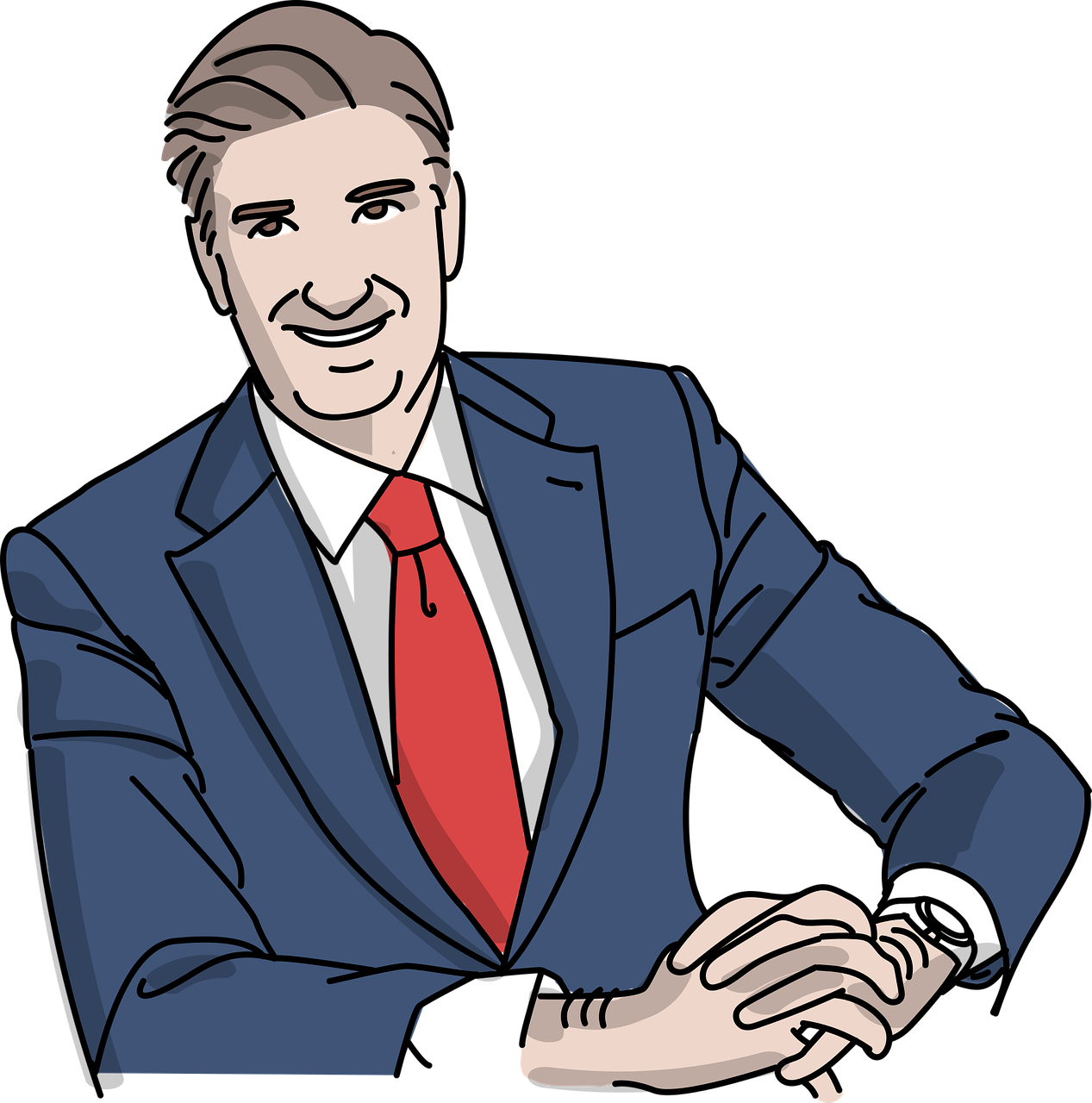 Confident Businessman Illustration