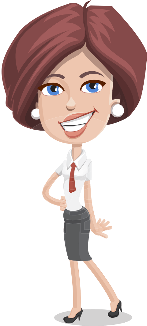 Confident Cartoon Businesswoman