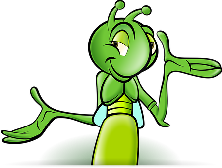 Confident Cartoon Cricket PNG with transparent background