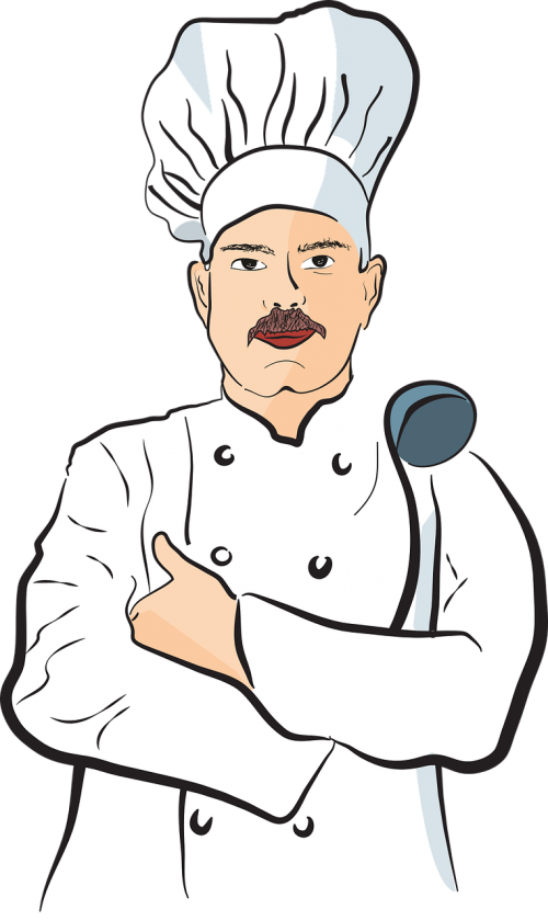 Confident Chef Cartoon Illustration