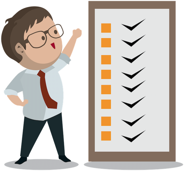 Confident Man Checklist Completed PNG with transparent background