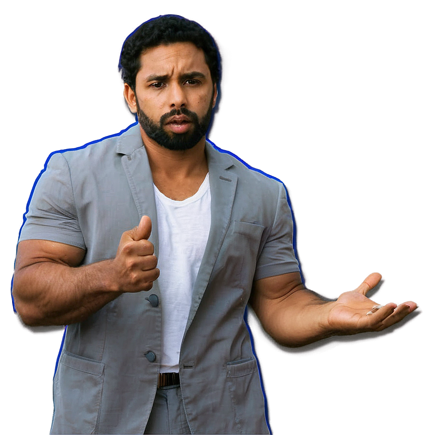 Confident Man Gesturing PNG image with a transparent background, free high-resolution download