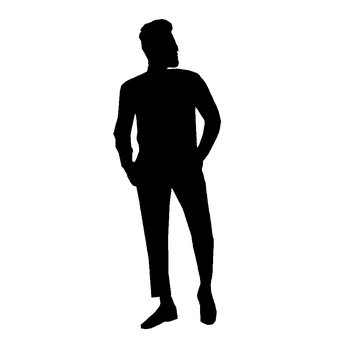 Confident Man Silhouette PNG with transparent background