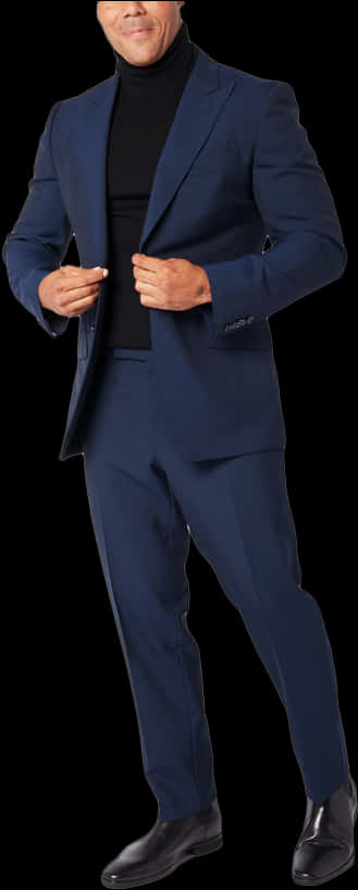 Confident Manin Blue Suit