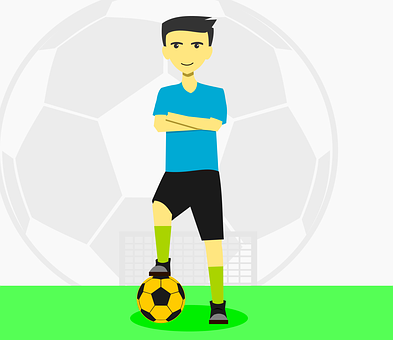 Confident Soccer Player Cartoon