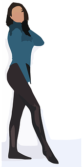Confident Stance Woman Illustration PNG with transparent background