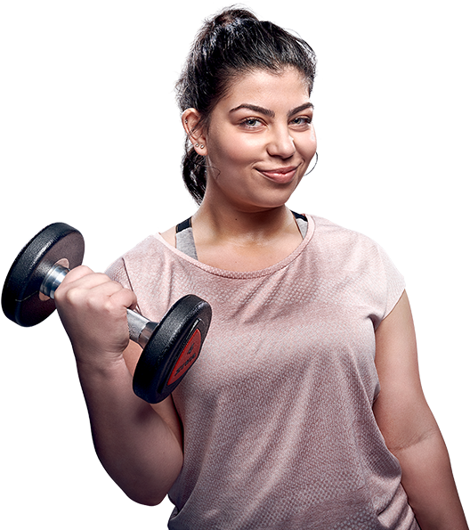 Confident Woman Lifting Dumbbell