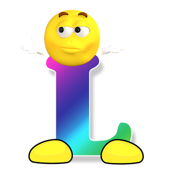 Confused Letter L Emoji PNG with transparent background