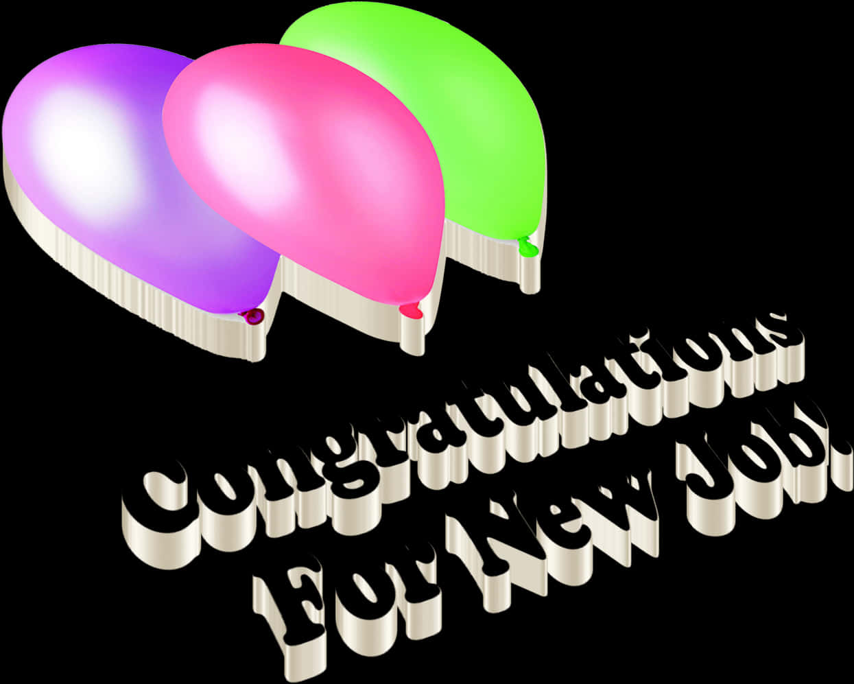 Congratulations New Job Balloons PNG with transparent background