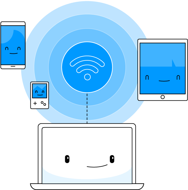 Connected Devices Wifi Illustration PNG with transparent background