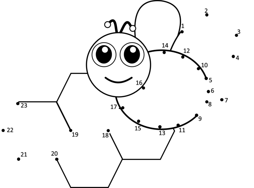 Connectthe Dots Bee Activity PNG with transparent background