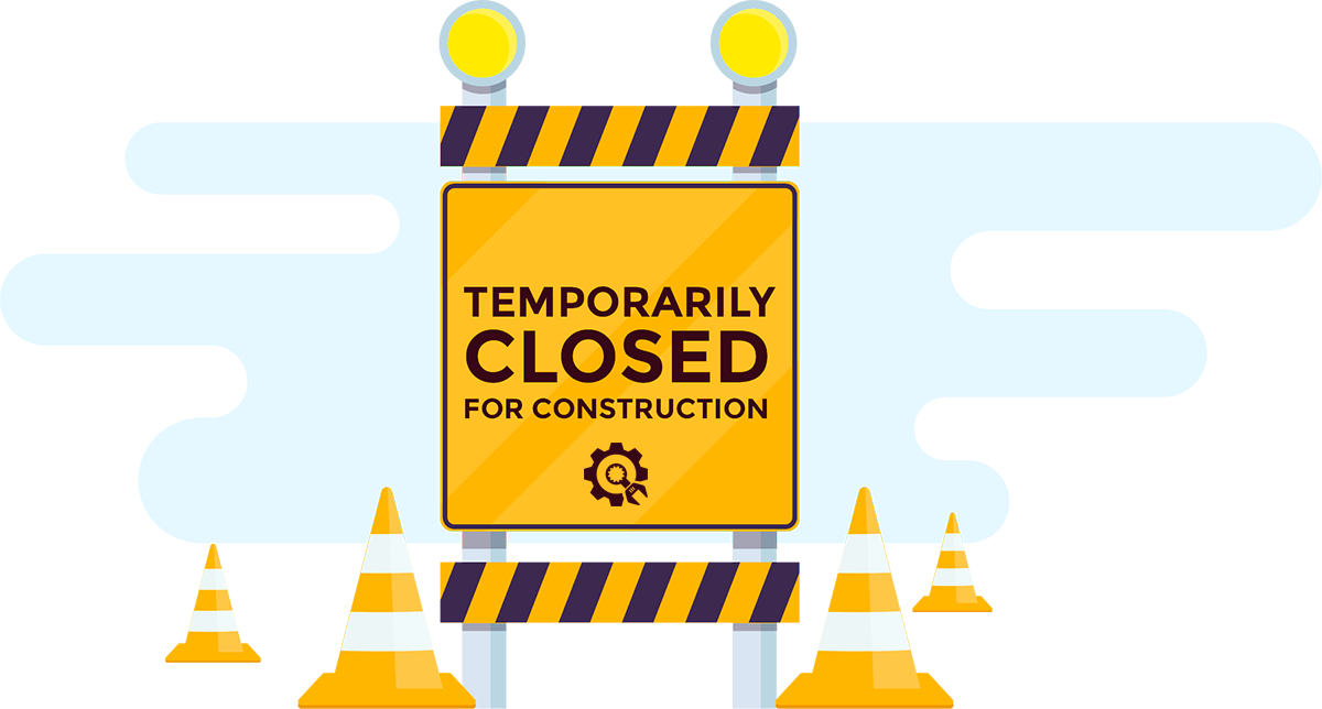 Construction Closure Notification Sign PNG image with a transparent background, free high-resolution download