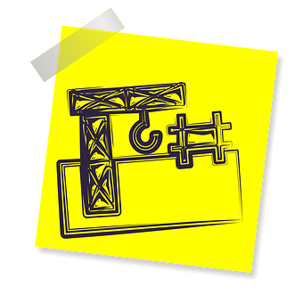 Construction Crane Icon Yellow Sticky Note PNG with transparent background