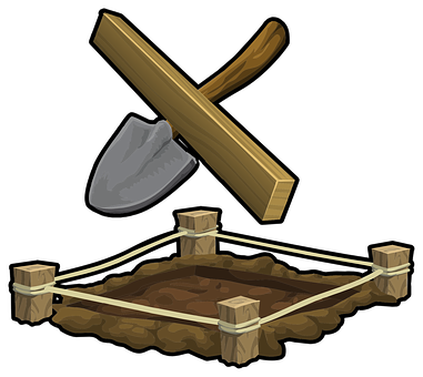 Construction Toolsand Excavation Site Icon