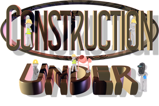 Construction Underway Graphic PNG with transparent background