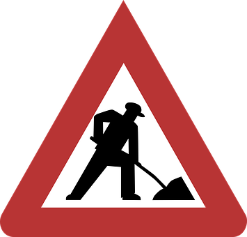 Construction Work Sign PNG with transparent background