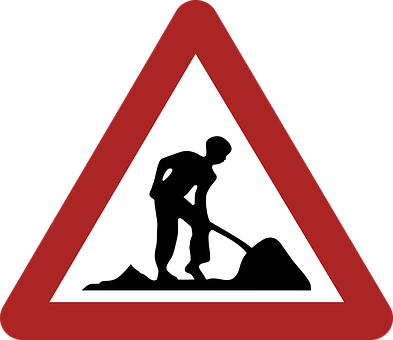 Construction Work Sign Silhouette PNG with transparent background