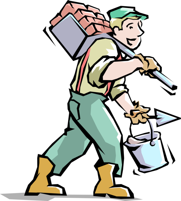Construction Worker Cartoon PNG with transparent background