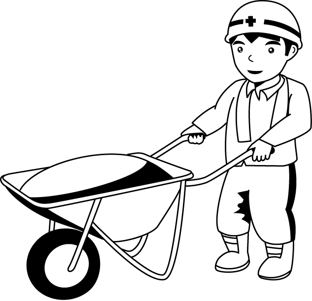 Construction Workerwith Wheelbarrow Clipart