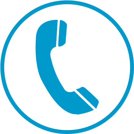 Contact Phone Icon Blue Circle