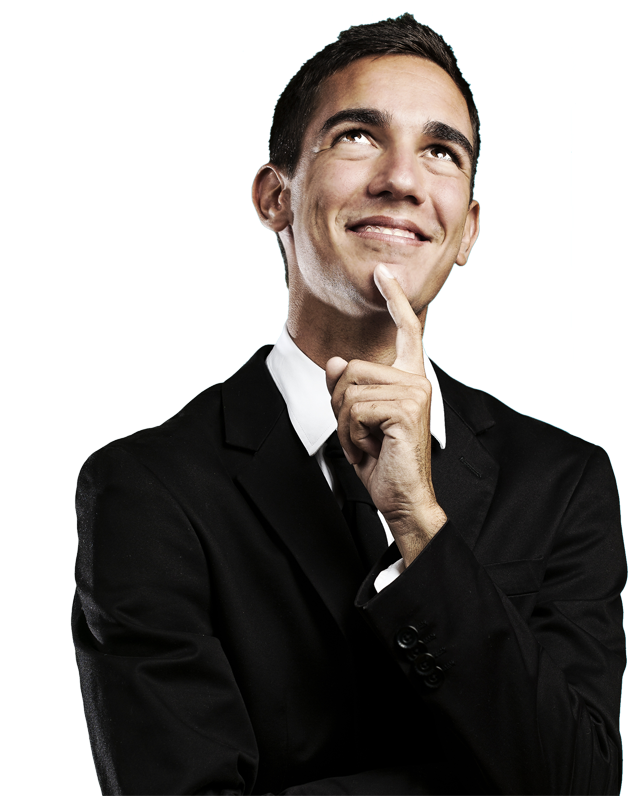 Contemplative Businessman PNG with transparent background