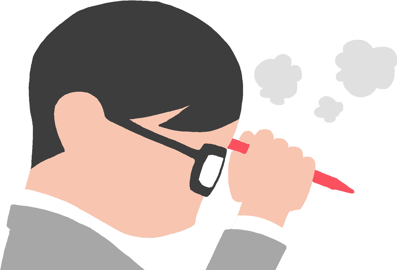 Contemplative Businessman Vector PNG with transparent background