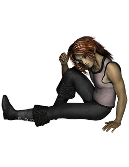 Contemplative Elf Artwork PNG with transparent background