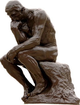 Contemplative_ Figure_ Sculpture PNG with transparent background