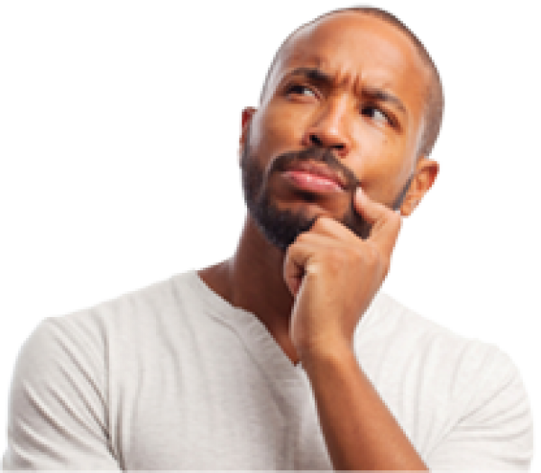 Contemplative Man Thinking PNG with transparent background