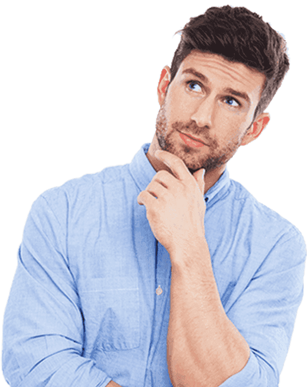 Contemplative Man Thinking PNG with transparent background