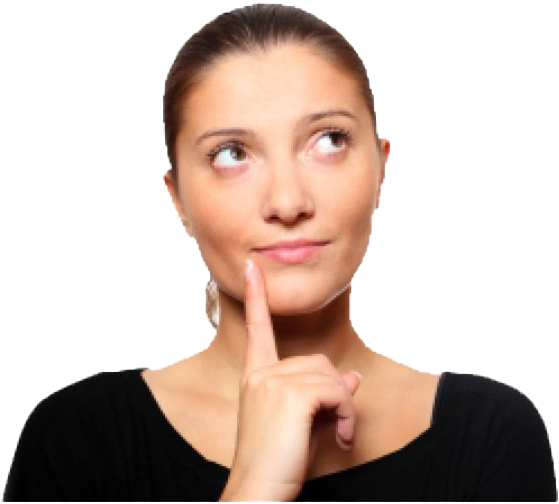 Contemplative Woman Thinking PNG with transparent background
