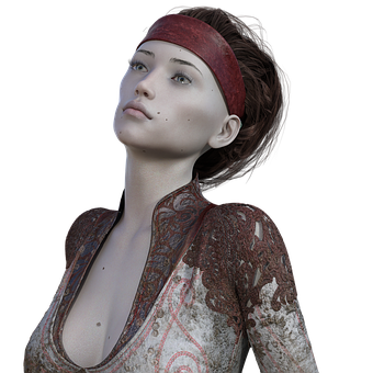 Contemplative3 D Rendered Woman