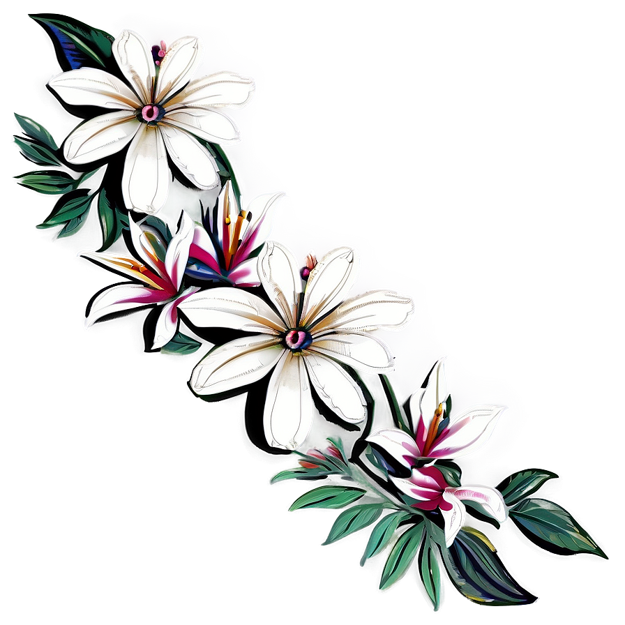 Contemporary Flower Outline Png Tkg87