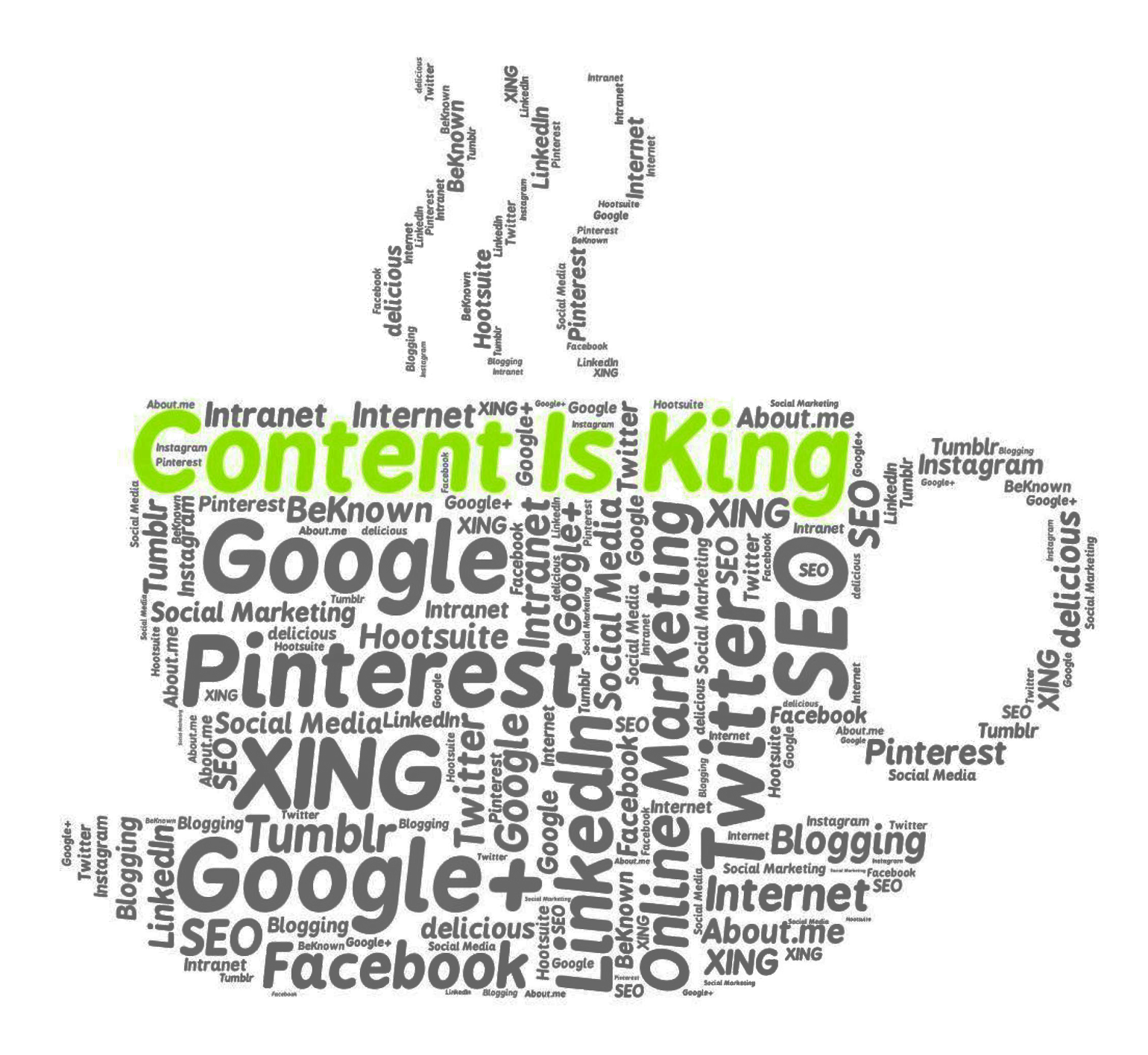 Content Is King Social Media Coffee Cup PNG with transparent background