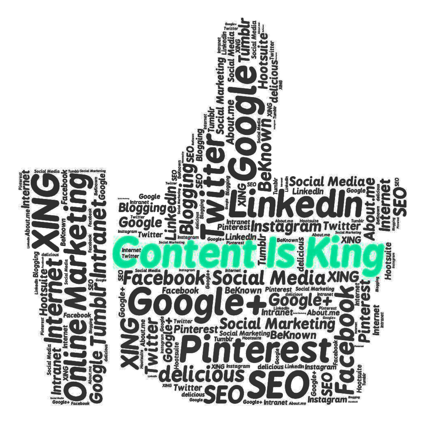 Content Is King Social Media Thumbs Up PNG with transparent background
