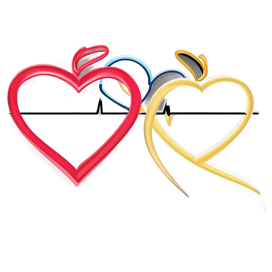 Continuous Heart Line Design Png 06262024