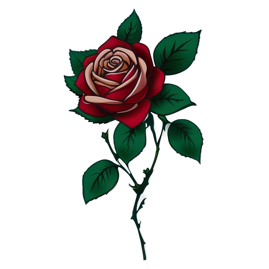 Contour Rose Tattoo Design Png Byo60