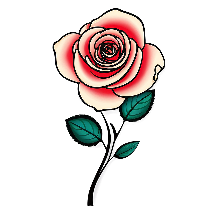 Contour Rose Tattoo Design Png Ixt