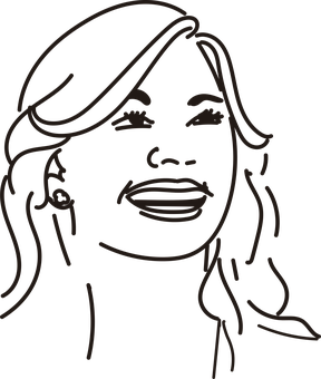 Contoured Smile Portrait PNG with transparent background
