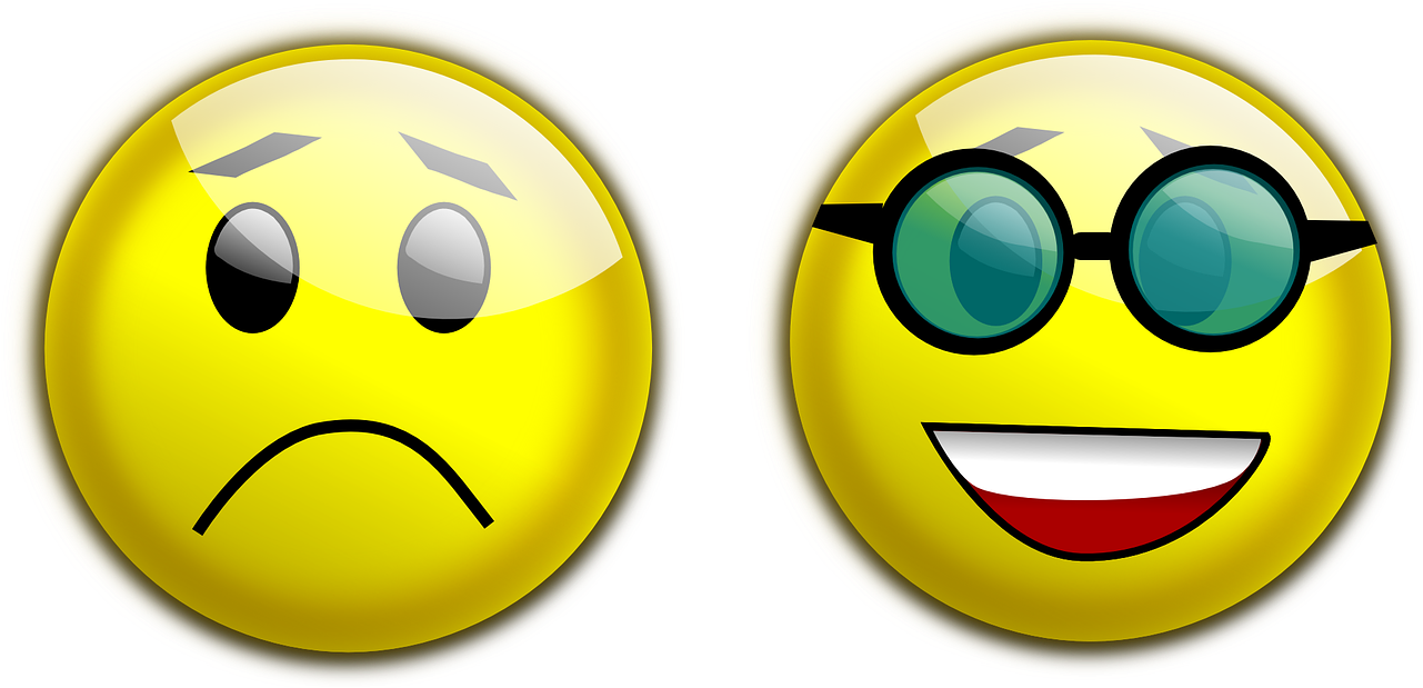 Contrasting Emoticons Sad Happy