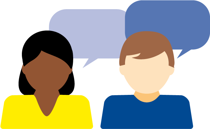 Conversation Illustration Two People Talking PNG with transparent background