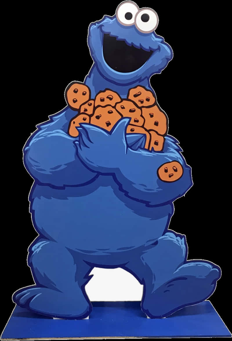 Cookie Monster Holding Cookies Cutout