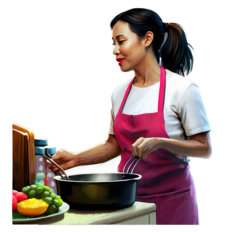 Cooking Mom Illustration Png 33