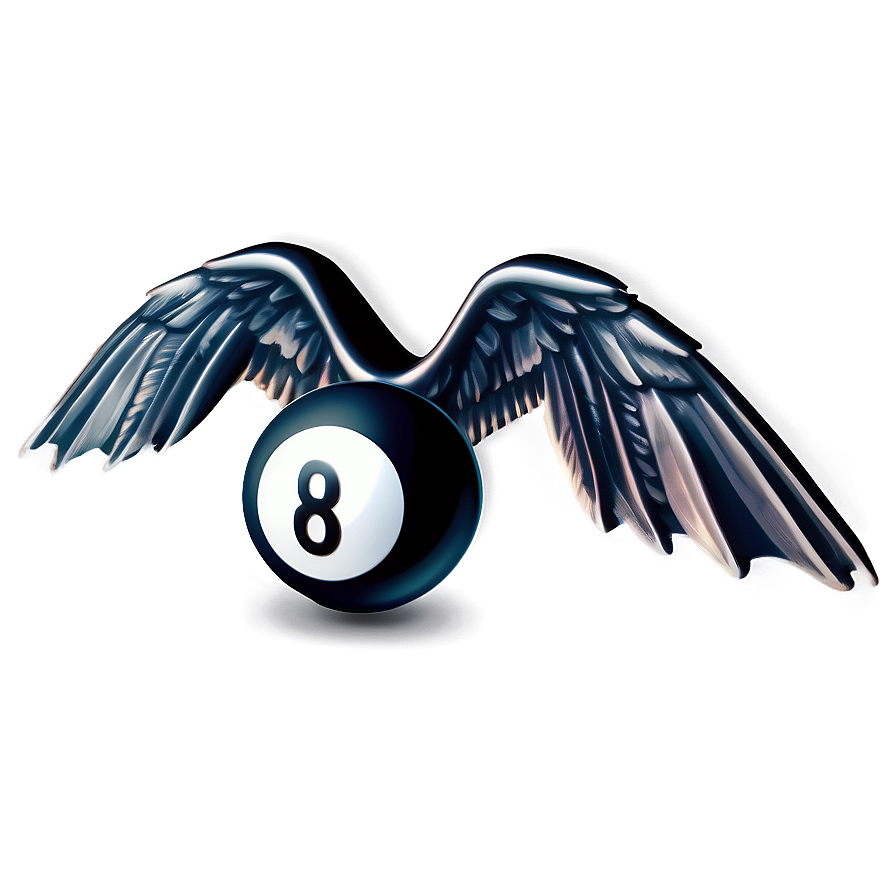 Cool 8 Ball With Wings Png 11