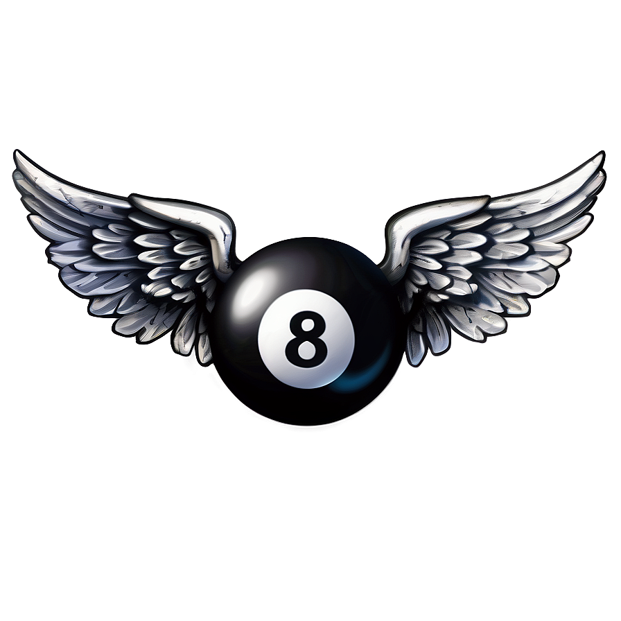 Cool 8 Ball With Wings Png Vgi