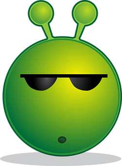 Cool Alien Graphic PNG with transparent background