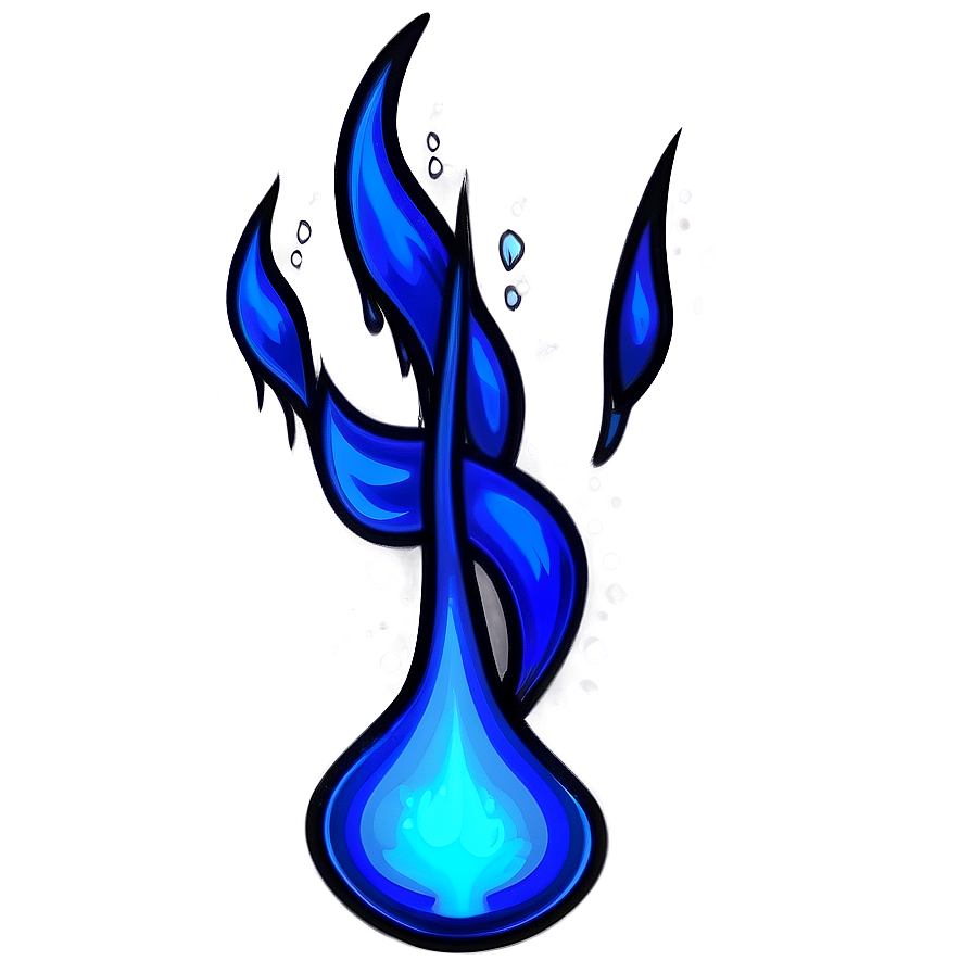 Cool Blue Flame Illustration PNG 06202024 PNG with transparent background