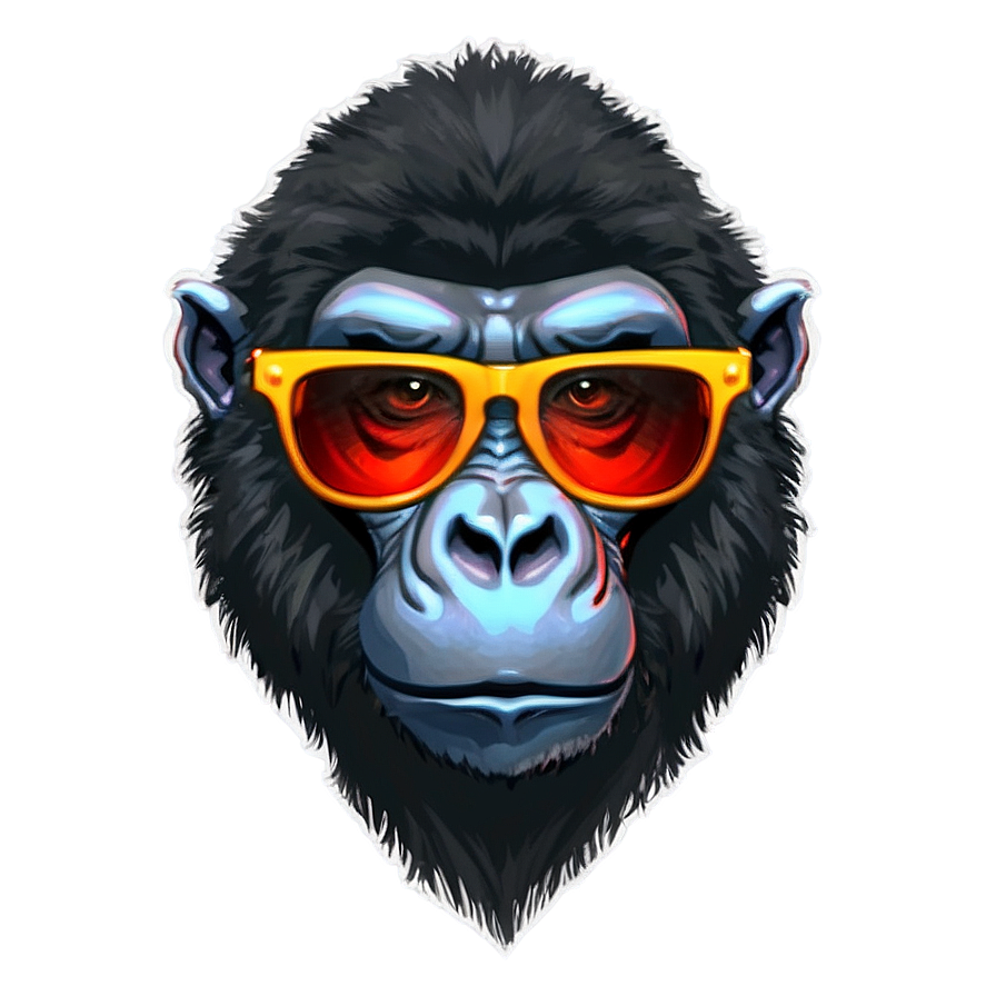 Cool Gorilla In Glasses Png Tlg