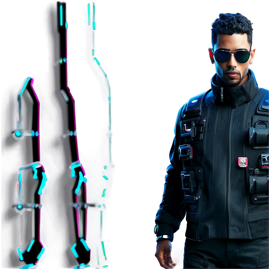 Cool Guy In Cyberpunk Style Png 06252024